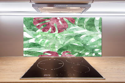 Skleněný panel do kuchynské linky Monstera