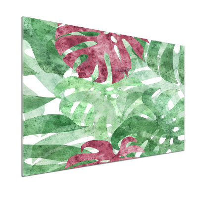 Skleněný panel do kuchynské linky Monstera