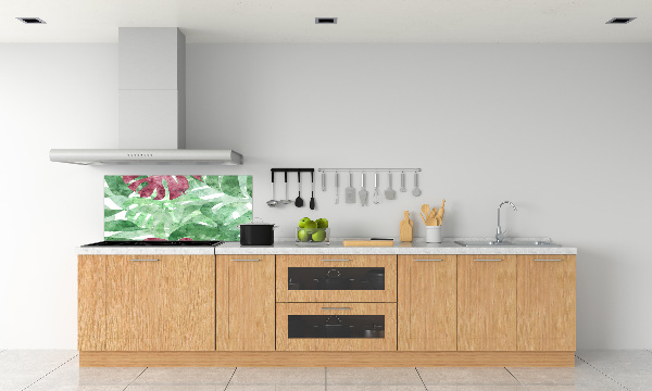 Skleněný panel do kuchynské linky Monstera