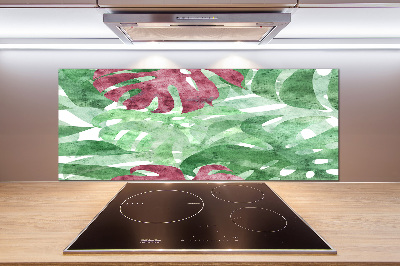 Skleněný panel do kuchynské linky Monstera
