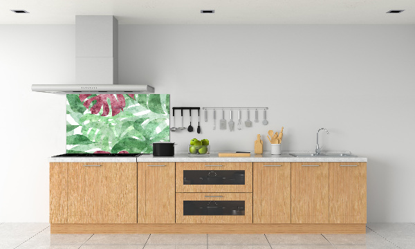 Skleněný panel do kuchynské linky Monstera