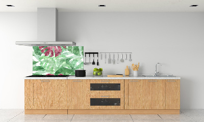 Skleněný panel do kuchynské linky Monstera