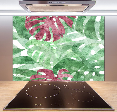 Skleněný panel do kuchynské linky Monstera
