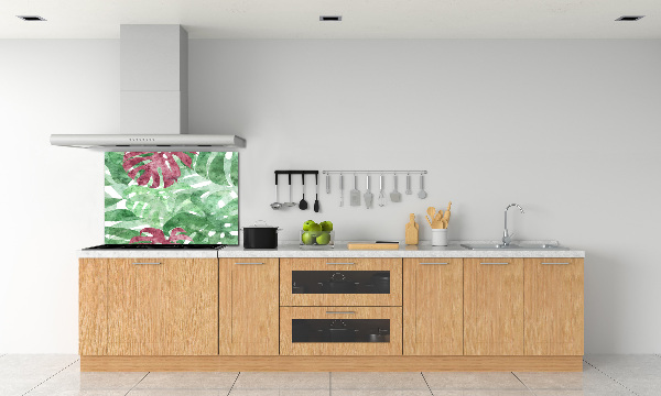 Skleněný panel do kuchynské linky Monstera