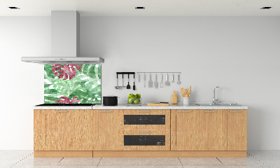 Skleněný panel do kuchynské linky Monstera
