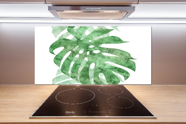Skleněný panel do kuchynské linky Monstera