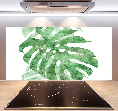 Skleněný panel do kuchynské linky Monstera