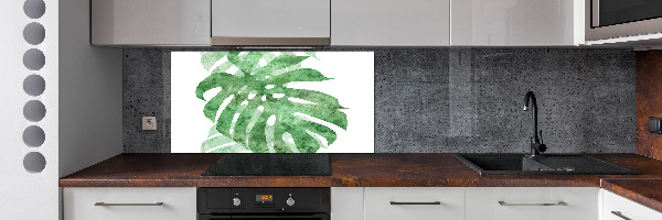 Skleněný panel do kuchynské linky Monstera