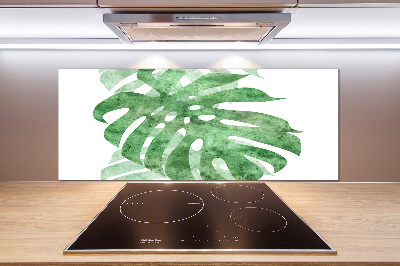 Skleněný panel do kuchynské linky Monstera