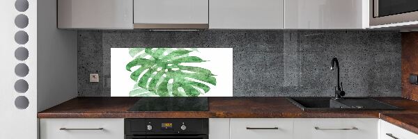 Skleněný panel do kuchynské linky Monstera