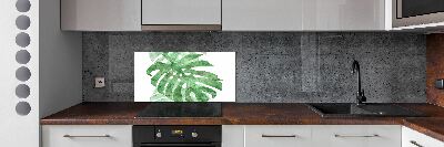 Skleněný panel do kuchynské linky Monstera