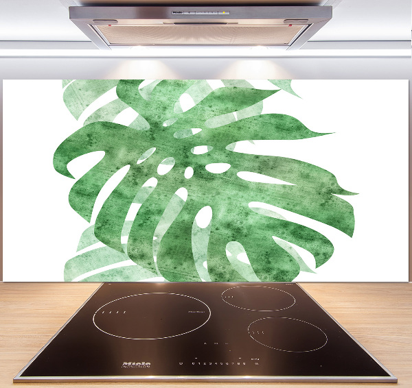 Skleněný panel do kuchynské linky Monstera