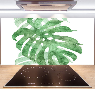 Skleněný panel do kuchynské linky Monstera
