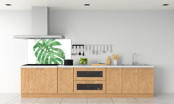 Skleněný panel do kuchynské linky Monstera