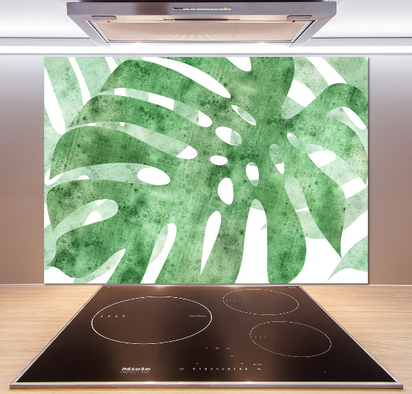Skleněný panel do kuchynské linky Monstera