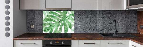 Skleněný panel do kuchynské linky Monstera
