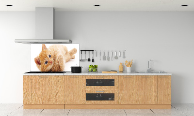 Skleněný panel do kuchynské linky Červená kočka