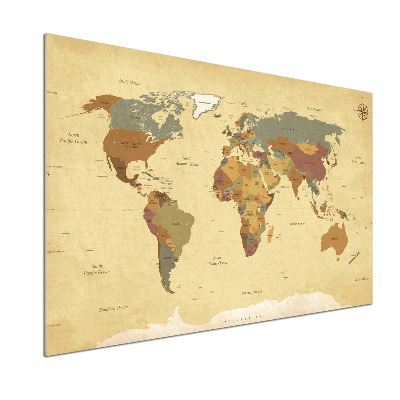 Panel do kuchyně Politická mapa