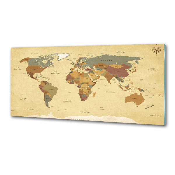 Panel do kuchyně Politická mapa