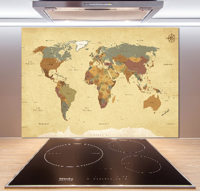 Panel do kuchyně Politická mapa