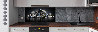 Skleněný panel do kuchynské linky Diamanty