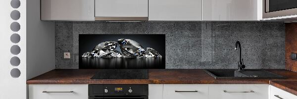 Skleněný panel do kuchynské linky Diamanty