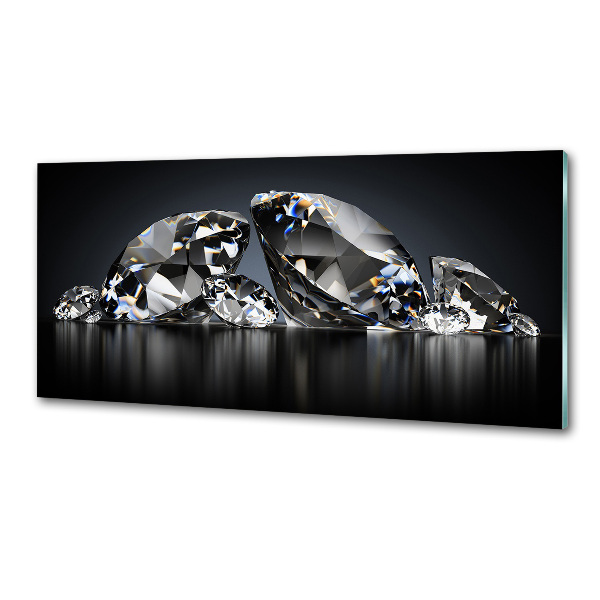 Skleněný panel do kuchynské linky Diamanty