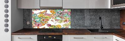 Panel do kuchyně Pták a ornamenty