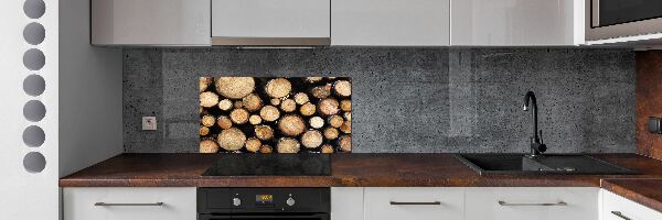Dekorační panel sklo Klády dříví