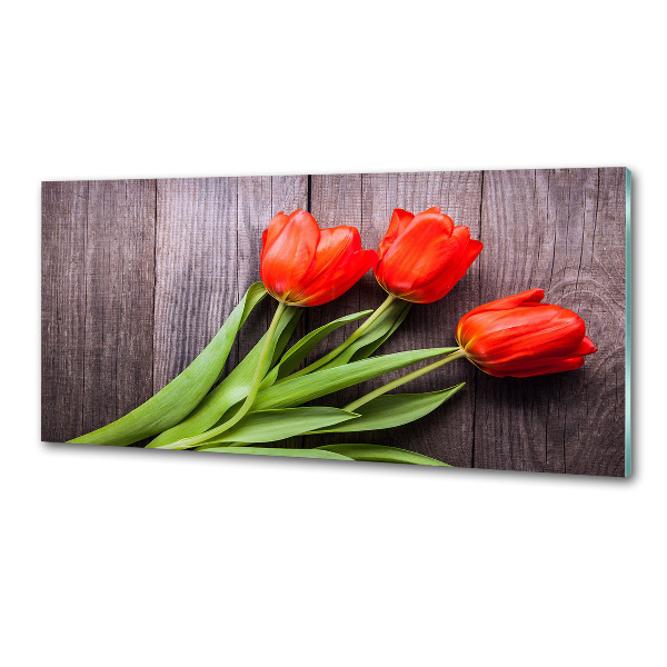 Panel do kuchyně Červené tulipány
