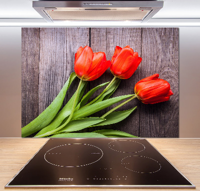 Panel do kuchyně Červené tulipány