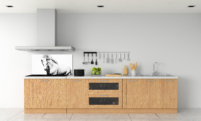Skleněný panel do kuchynské linky Bílý kůň