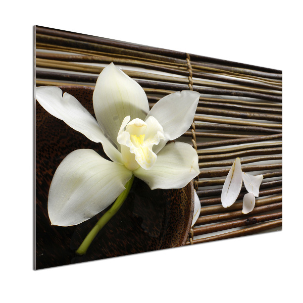 Skleněný panel do kuchynské linky Orchidej