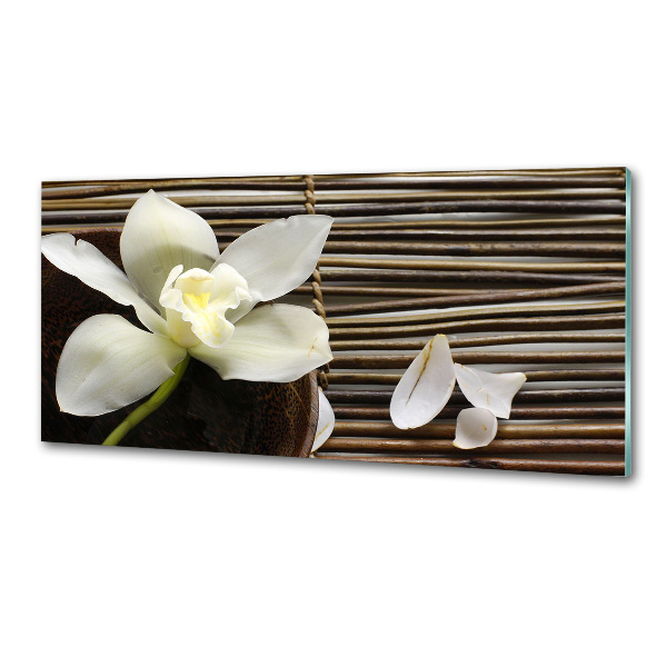 Skleněný panel do kuchynské linky Orchidej