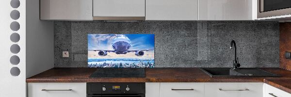Panel lacobel Letadlo na městem