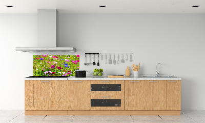 Dekorační panel sklo Plolní květiny