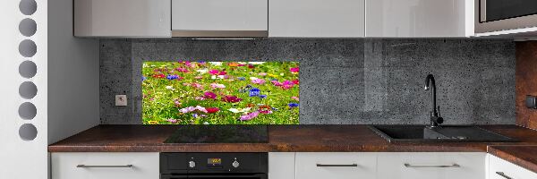 Dekorační panel sklo Plolní květiny