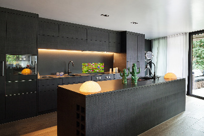 Dekorační panel sklo Plolní květiny