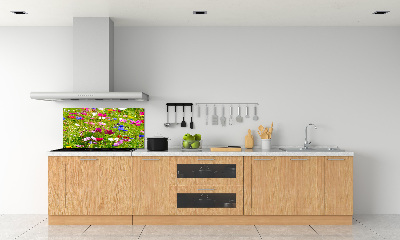 Dekorační panel sklo Plolní květiny