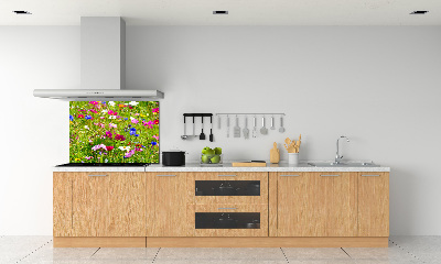 Dekorační panel sklo Plolní květiny