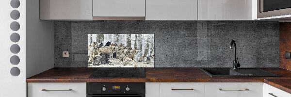 Dekorační panel sklo Vlci a zima