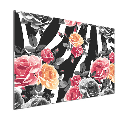 Panel do kuchyně Růže pozadí zebra