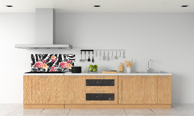 Panel do kuchyně Růže pozadí zebra