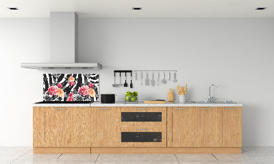 Panel do kuchyně Růže pozadí zebra