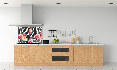 Panel do kuchyně Růže pozadí zebra