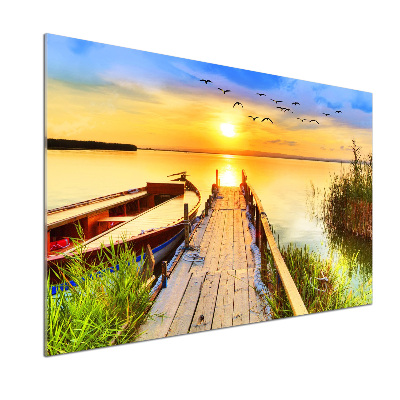Dekorační panel sklo Loď a molo