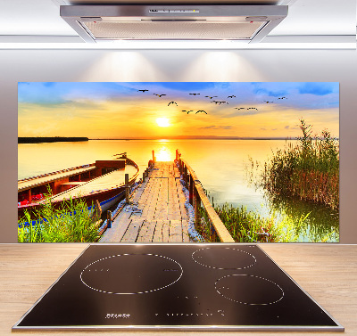 Dekorační panel sklo Loď a molo