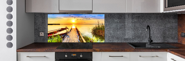 Dekorační panel sklo Loď a molo