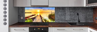 Dekorační panel sklo Loď a molo