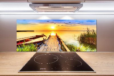 Dekorační panel sklo Loď a molo